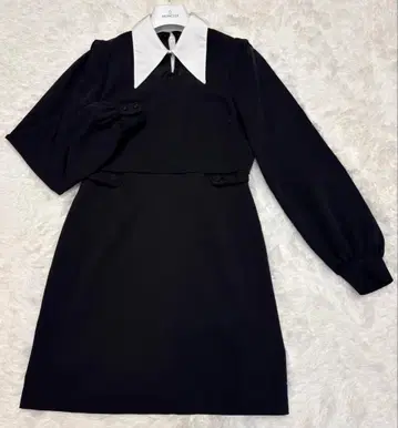 새상품급 EATME 바이컬러 장미 버튼 원피스 M