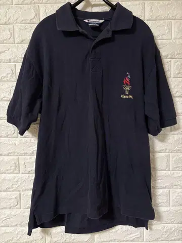 Champion 올림픽 애틀랜타 1996 피케 셔츠 네이비