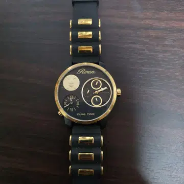 로엔 x 엔젤클로버 콜라보 듀얼 타임 손목시계