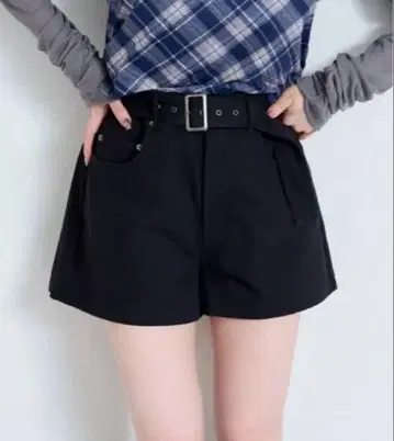블랙 벨트 하이웨스트 숏팬츠 FREE SIZE