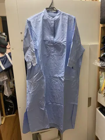 Ships primary navy label 라이트 블루 셔츠 원피스