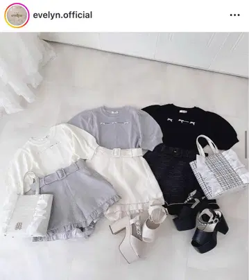 evelyn 포인트 리본 니트