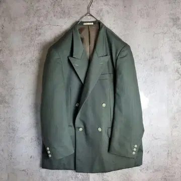 [ 빈티지 ] 테일러드 자켓 울 더블 그린 빅 사이즈 레트로