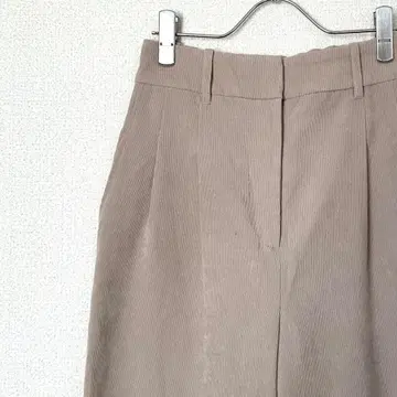 PLST 와이드 팬츠 코듀로이 턱 포함 하이웨스트 포켓 부착