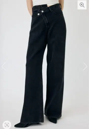 moussy CROSS WAIST WIDE STRAIGHT BLK 0