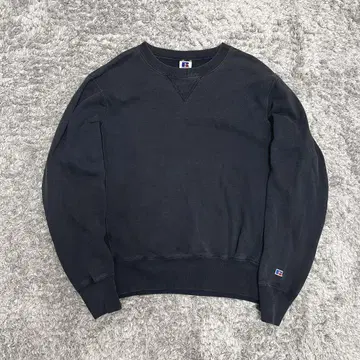 Russell 맨투맨 PROCOTTON 면 100% 무지 블랙 XL