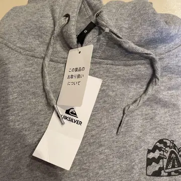 QUIKSILVER 그레이 후드 부착 후드티 L