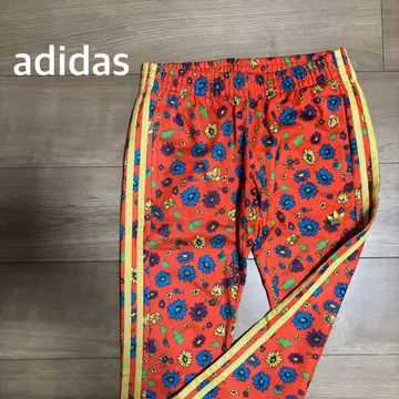 adidas 아디다스 꽃무늬 오렌지 사이드 지퍼 팬츠 저지