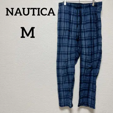 한정판 NAUTICA [ M ] 수면 의류 체크 팬츠 블루