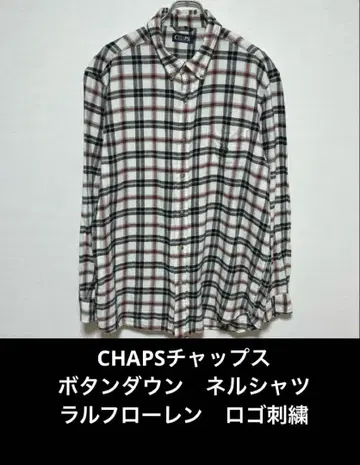CHAPS 챕스 버튼 다운 플란넬 셔츠 XL 랄프 로렌 중고품