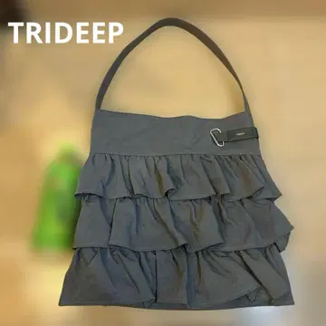 새상품급 TRIDEEP 프릴 달린 그레이 토트백