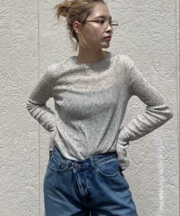Ada. [ 자외선 차단에도! ] 멜란지 시어 롱 슬리브 티셔츠