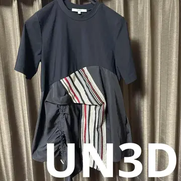 UN3D 반팔 T셔츠 스트라이프 악센트