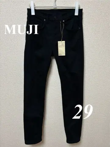[무인양품] 새상품급 스트레치 데님 슬림 팬츠 29 블랙