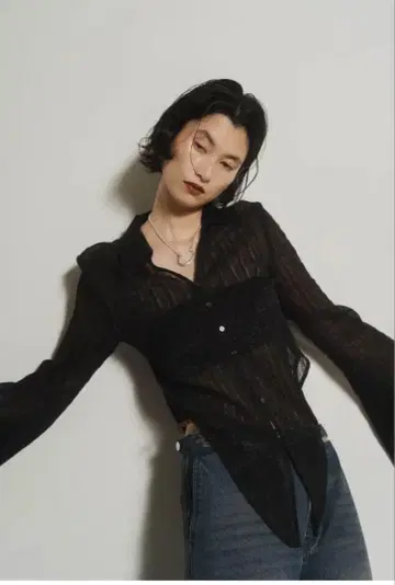 Knuth Marf design sheer shirt 크누스머프