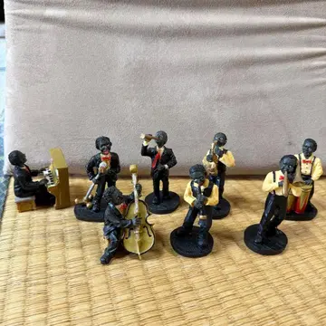 JAZZ 흑인 밴드 미니 피규어 흑인 JAZZ 재즈 인형 세트 8개