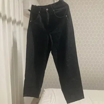 무인양품 나무 열매에서 만든 카폭 혼방 데님 배럴 팬츠 블랙
