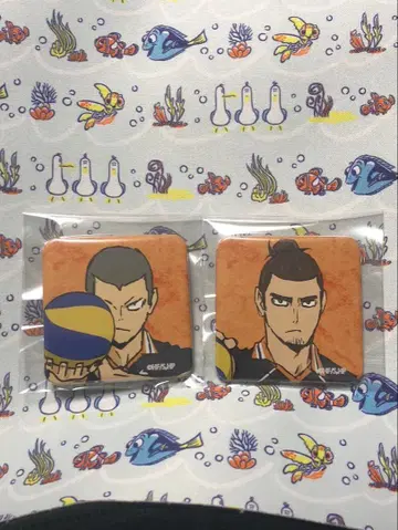 하이큐!! 타나카 류노스케와 아즈마네 아사히 스퀘어 캔뱃지