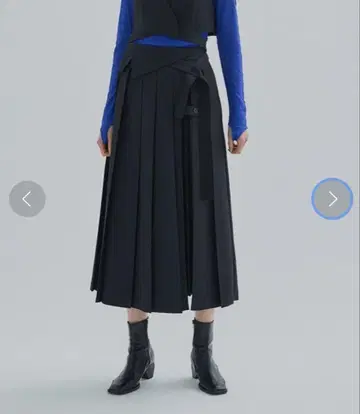 유나이티드 도쿄 비지 아트 플리츠 스커트 블랙