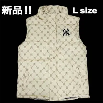 로베르토 카바니 충전솜 경량 다운 베스트 모노그램 양키스 L size