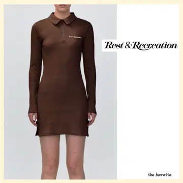 Rest & Recreation 하프 집업 드레스 브라운