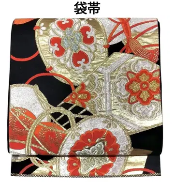 후쿠로 오비 순수 실크 북 부채
