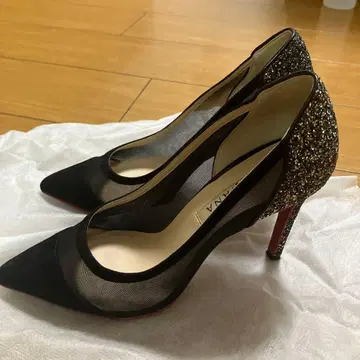 DIANA 블랙 메쉬 글리터 하이힐