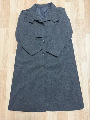 그레이 롱 코트 앞면 단추식