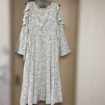 플라워 프린트 프릴 롱 원피스