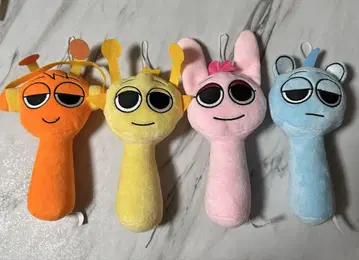 스플랜키 봉제 인형 스트랩 오렌 사이먼 핑키 스카이 4개 세트