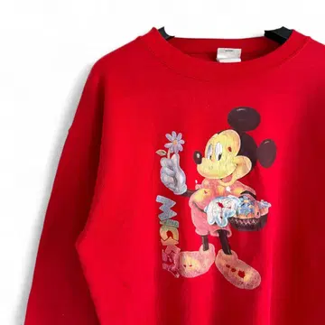 90s 빈티지 Disney 미키 빨간색 맨투맨 H20