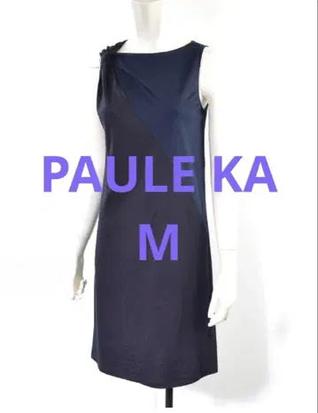 [ PAULE KA ] 슬리브리스 블랙 네이비 무릎 기장 원피스