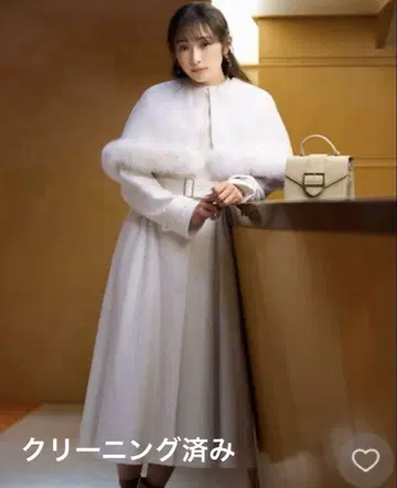 노엘라 퍼 트리밍 2WAY 롱 코트 M 화이트
