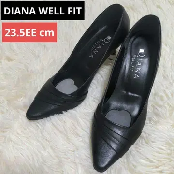 DIANA WELL FIT 펌프스 가죽 23.5EEcm 일본제 블랙