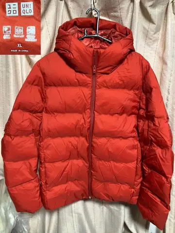 새상품급 UNIQLO XL 심리스 다운 파카 오렌지 계열 아우터