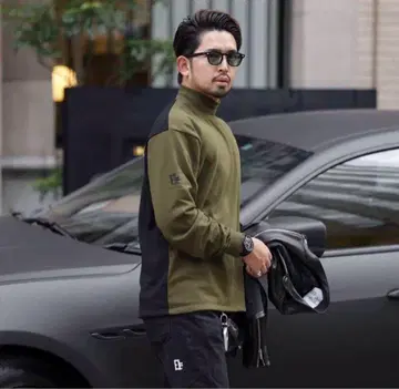 EUROKENVY 모크넥 카키 M 니트 가디건 후드티