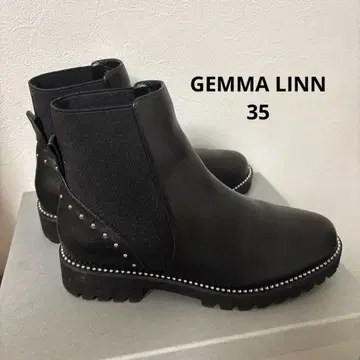 Gemma Linn 스터드 사이드 고어 부츠 블랙 22.5