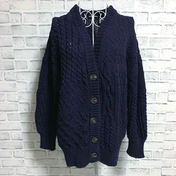 [ COCO DEAL ] 코코딜 두꺼운 원단 니트 가디건 네이비