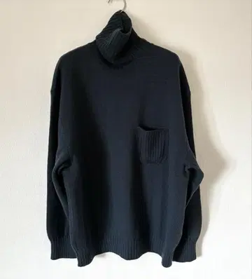 새상품 STILL BY HAND 캐시미어 혼방 터틀넥 틸 블루 46