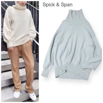 새상품급 Spick & Span 울 캐시미어 터틀넥 풀오버 F
