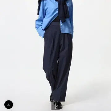 유니클로 턱 와이드 팬츠
