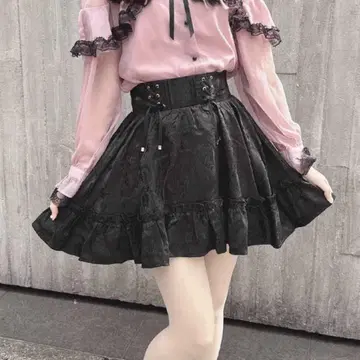 레이스업 자카드 스커트 로지타