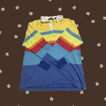 90s J CREW 보더 긴팔 라거 셔츠 구제 의류
