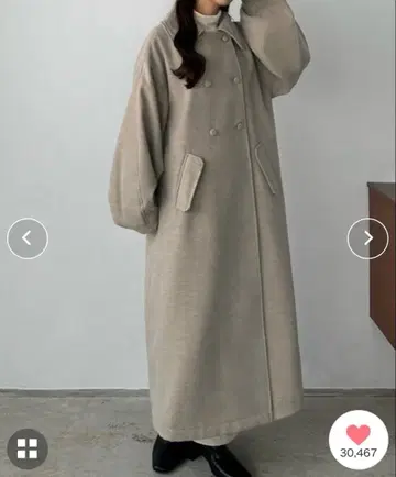 스탠칼라 롱 코트 callautia