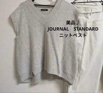 새상품급 JOURNAL STANDARD 울 캐시미어 그레이 니트 베스트