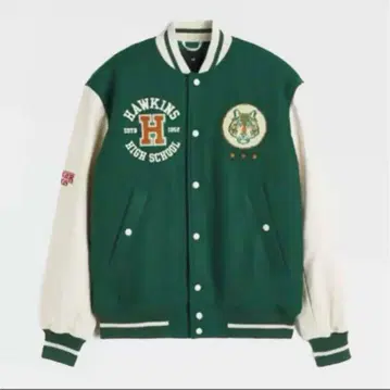 [레어] H&M 기묘한 이야기 콜라보 바시티 자켓 XS