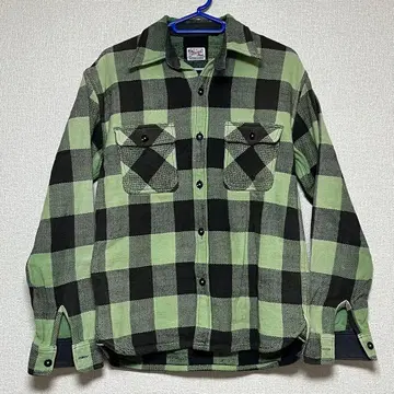 Flat Head 플란넬 셔츠 사이즈 38 그린 블랙 체크 플랫 헤드