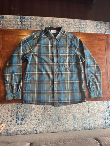 FJALL RAVEN 플란넬 셔츠 M 블루 계열 체크