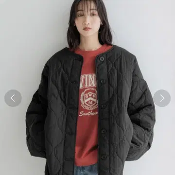 LOWRYS FARM 퀼팅 블루종 블랙