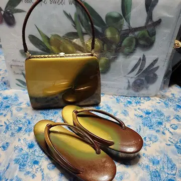 일본 의류 조리 브라운과 그린의 그라데이션